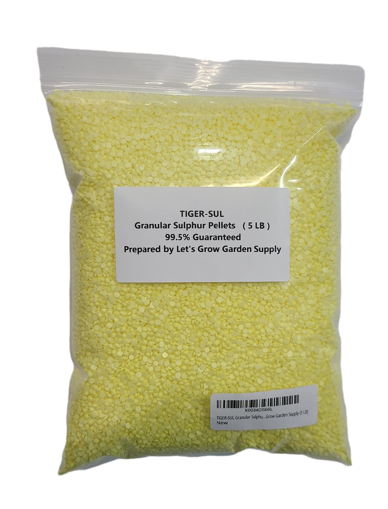 TIGER-SUL Sulfur - Sulphur Pellets 99.5% Prepared by Let's Grow Garden Supply (5 LB)