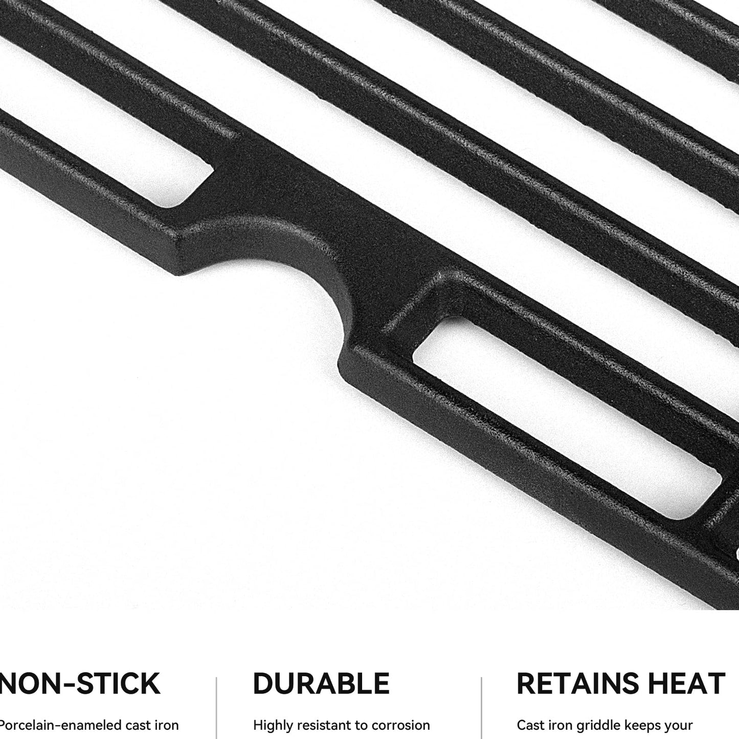 16 7/8" Grill Grates for Charbroil 463420508, 463420511, 463436214, 463440109 Gas Grill, Porcelain Coated Cast Iron Cooking Grids for Char Broil, Thermos, Master Chef, Backyard, 3 Pack
