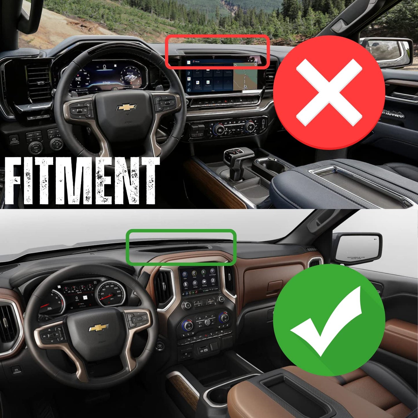 Bulletpoint RubiGrid Metal Dash Mount Phone Holder Compatible with 2019+ Chevrolet Silverado GMC Sierra Multi-Device Holder with 20mm Ball System