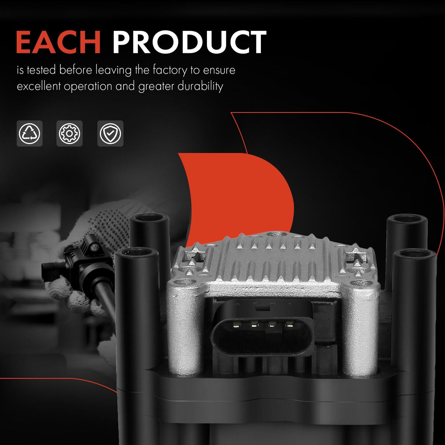 A-Premium Ignition Coil Compatible with Audi Seat & Volkswagen Vehicles - 1.2L 1.4L 1.6L 1.8L 2.0L - A3 1998-2003, Ibiza 2003-20017, Beetle 1998-2006, Golf 1999-2001, Jetta 1999-2015, Polo 2003-2018