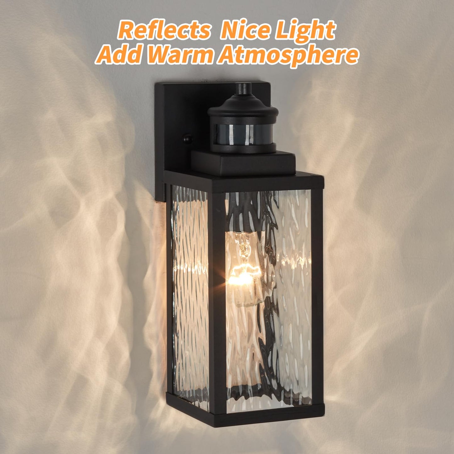 MDENLT 2 Pack Motion Sensor Outdoor Wall Lights,Updated Dusk to Dawn Outdoor Lighting, Exterior Light Fixtures Wall Mount,Waterproof Porch Light Outside Lights for House