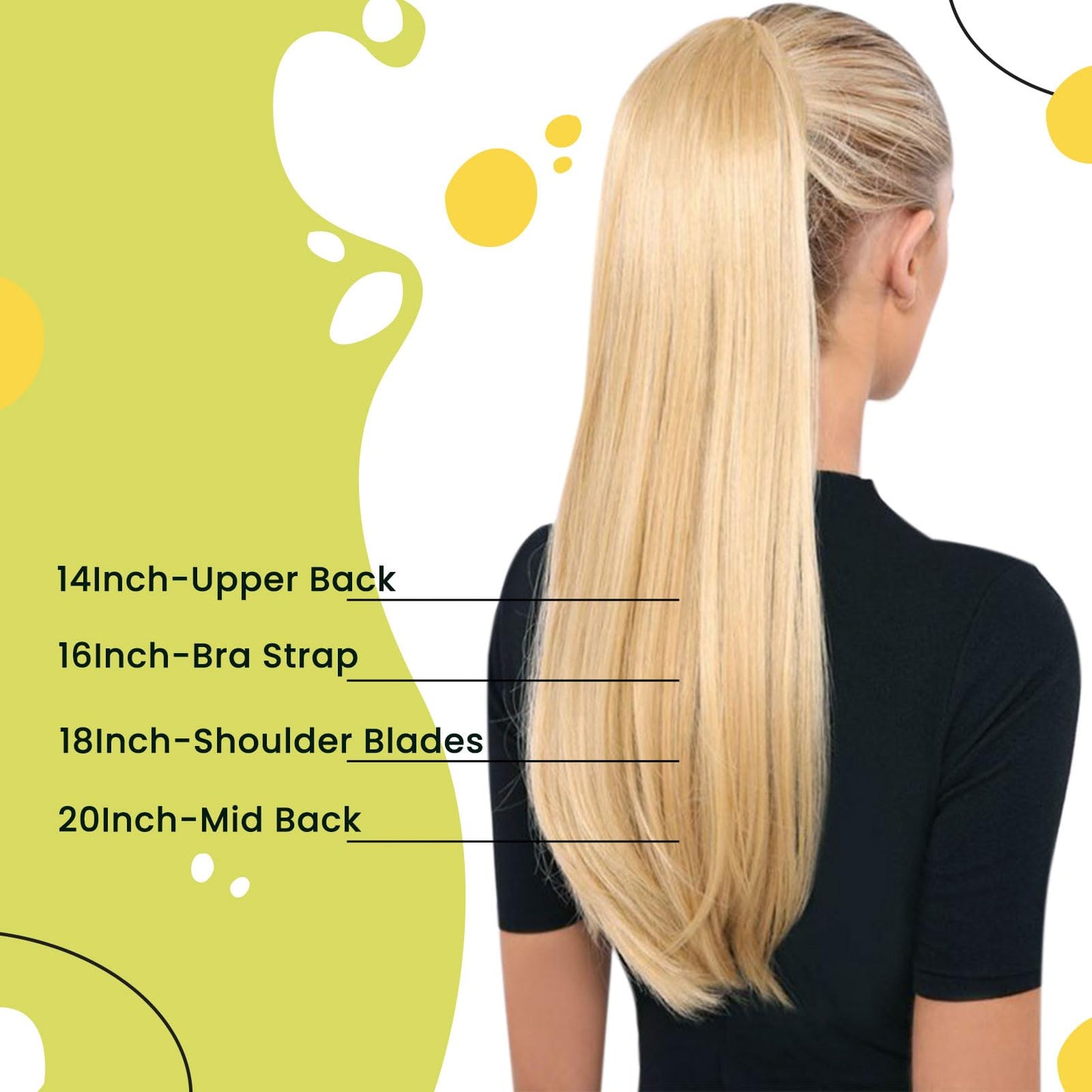 RUNATURE Human Hair Ponytail Clip in Extensions 12 Inch Straight Hair Wrap Around Ponytail Extensions Light Brown Highlighted Blonde Ponytails Remy Hair Extensions for Women 70g