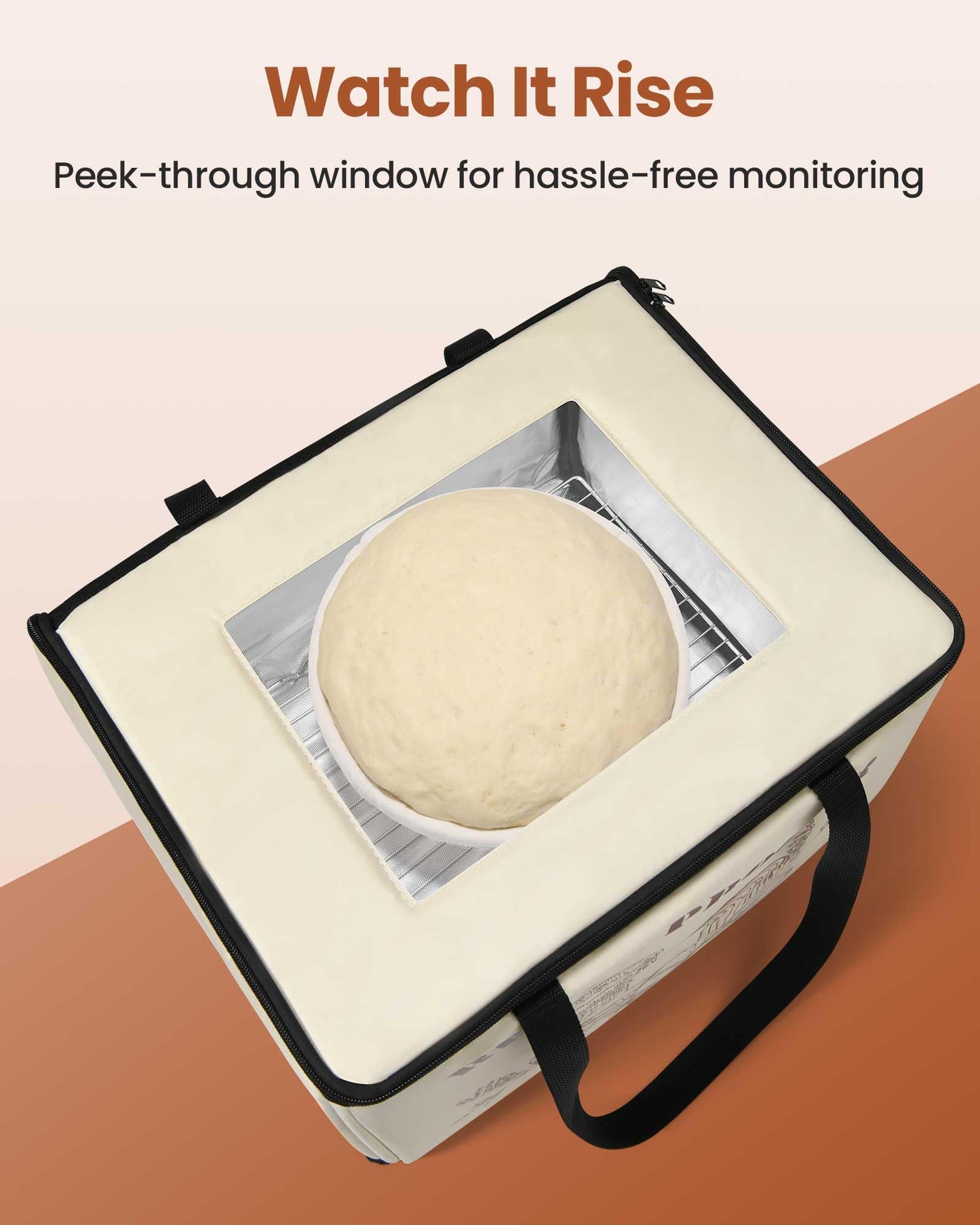 LIFVCNT Bread Proofing Box, Foldable Dough Proofer with Shelf, Adjustable Temp (50–113℉) & 1–12H Timer, Sourdough Starter Warmer for Home Bread & Pizza Baking