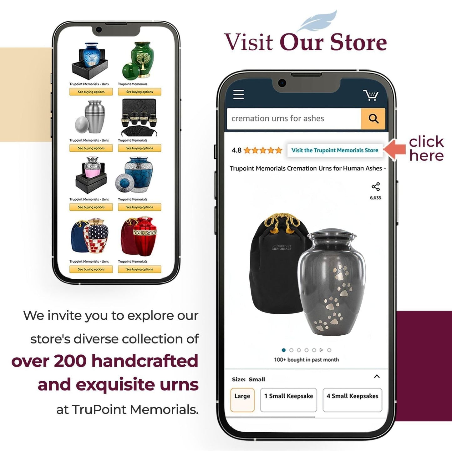 Trupoint Memorials Pet Urn for Dogs and Cats Ashes - A Loving Resting Place for Your Special Pet, Cat and Dog Urns for Ashes, Pet Cremation Urns – Grey, Small Pets up to 8 Kg