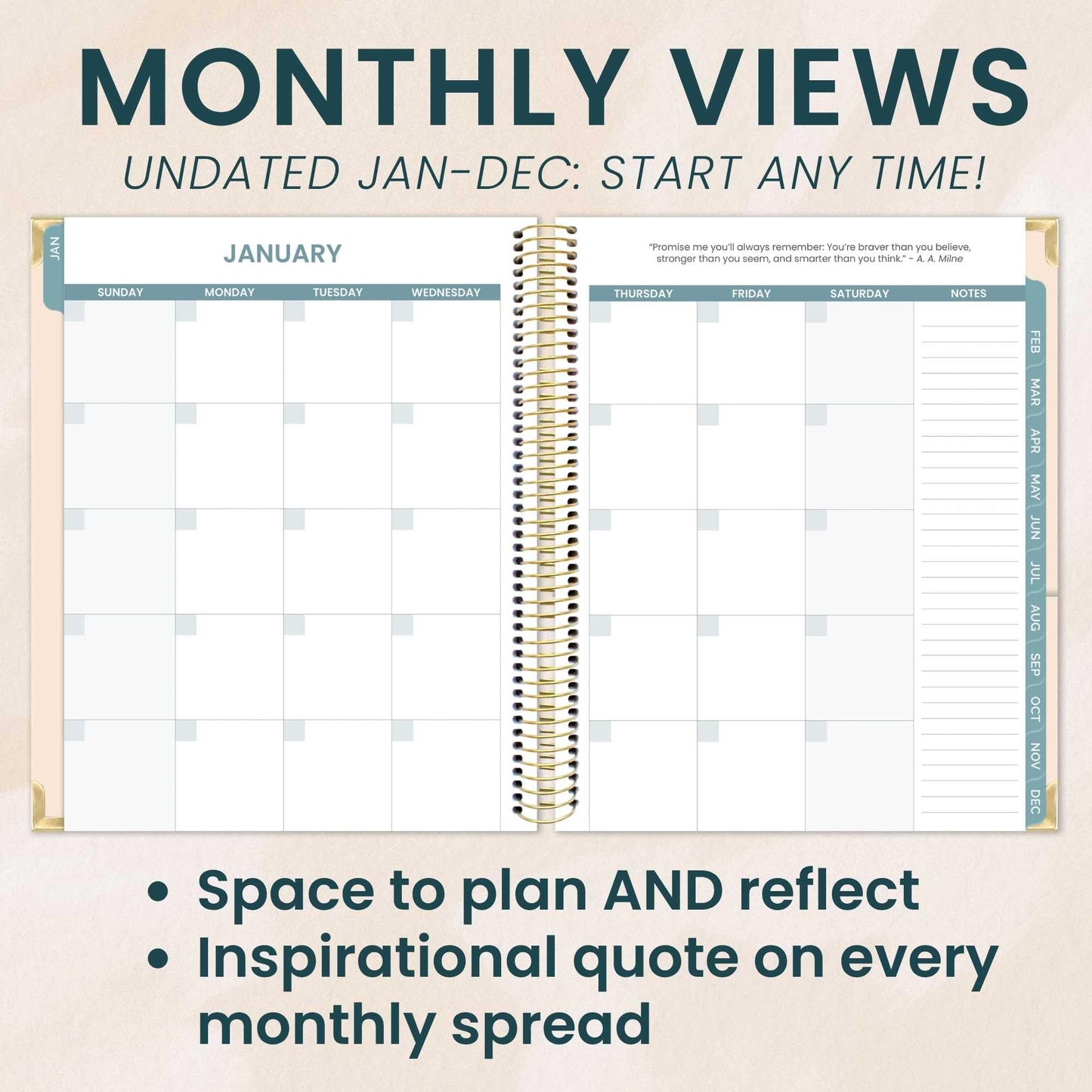 bloom daily planners Undated Chronic Illness Planner & Medical Journal - 12 Month Pain & Symptom Tracker, Mood Diary & Medication Log, Appointment Organizer - Includes Stickers! (7” x 9”) - You Are Stronger Than You Think