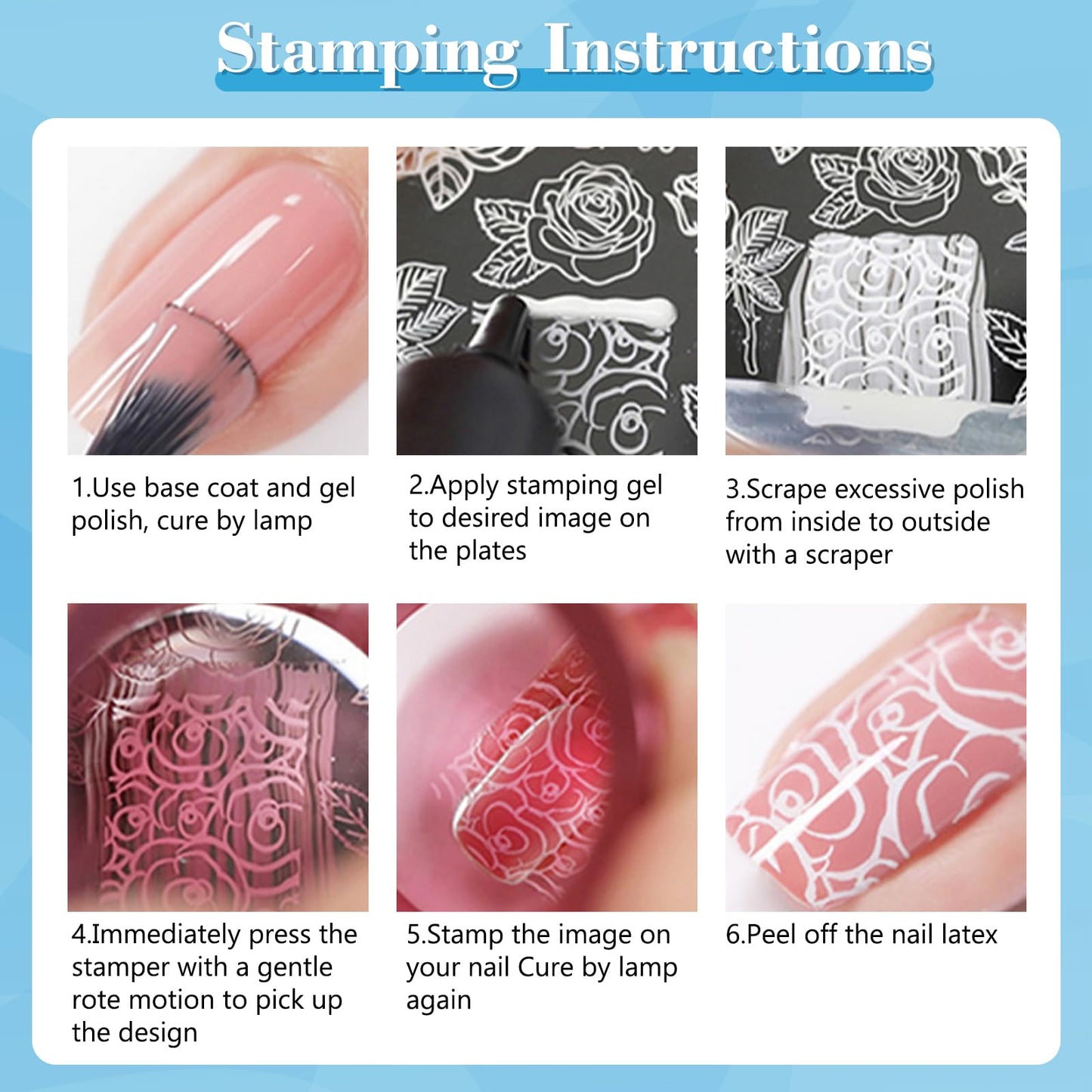 Biutee Nail Stamping Polish Gel Pack of 24 Colors 5ML UV LED Special Polish Gel Printed Nail Polish Gel Polish for nail stamping plate