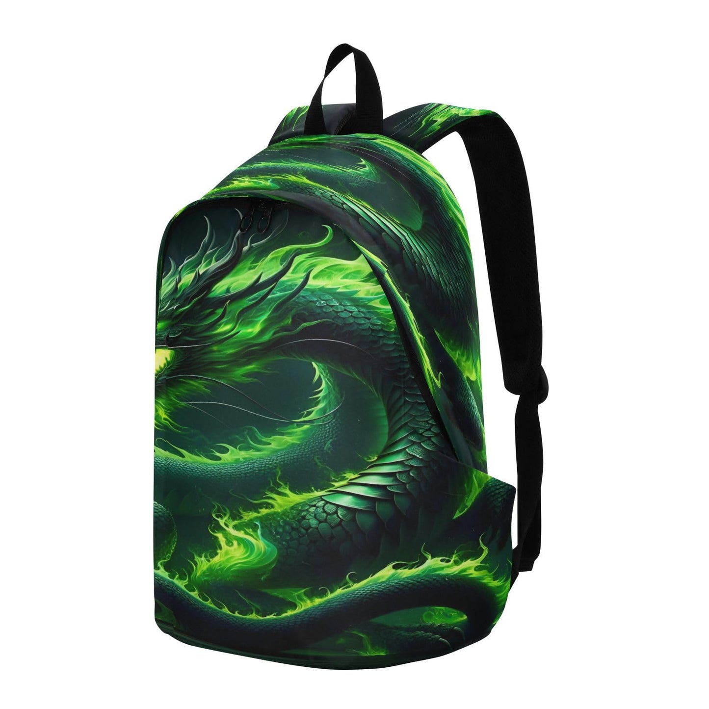Green Fire Dragon Travel Backpack for Women Men Laptop Backpack College Bookbag Large Capacity Computer Backpacks for Work Travel, Green Fire Dragon, One Size