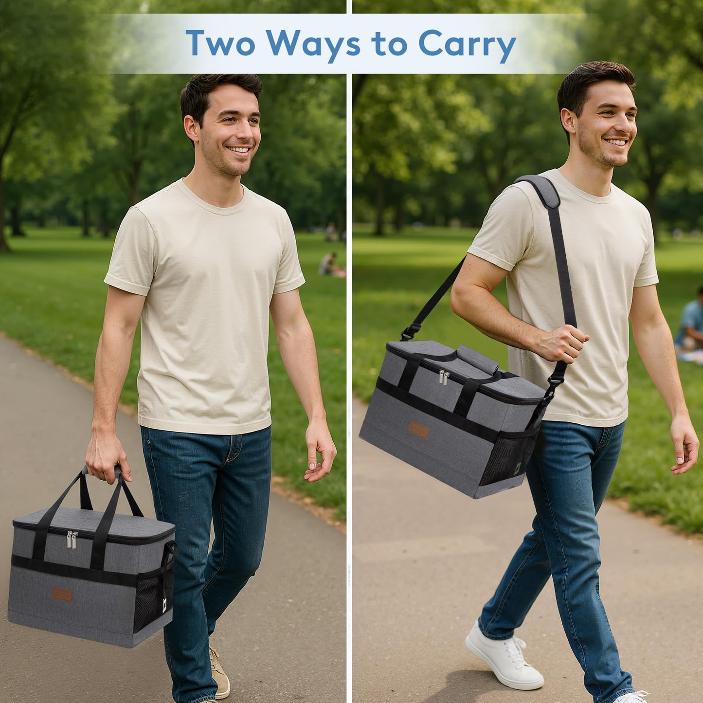 Lifewit Cooler Bag 30L/50Can Collapsible and Insulated Large Lunch Bag Leakproof Soft Cooler Portable Tote for Beach, Picnic, Work, Camping, Outdoor Activities