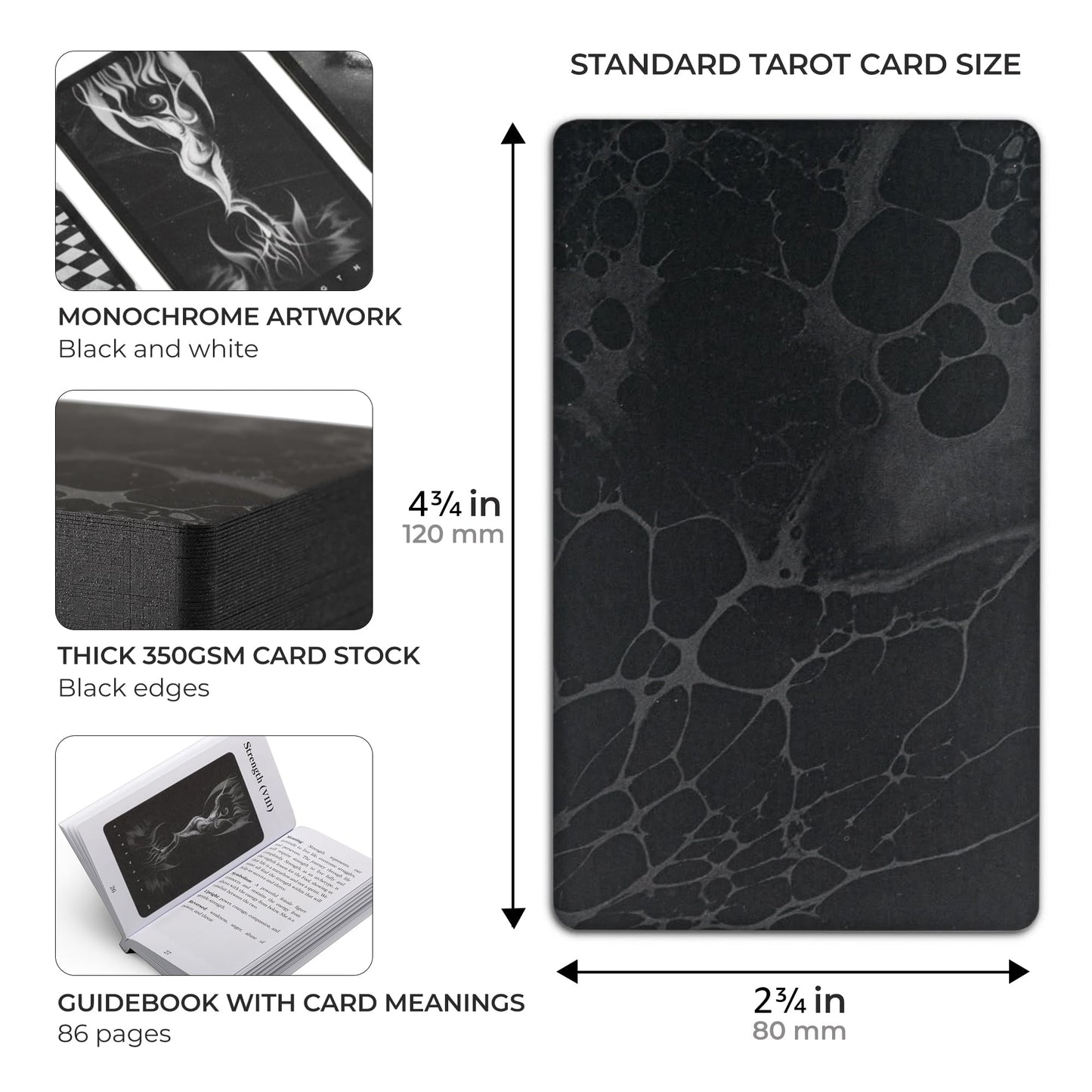 Black Tarot Cards Deck for Shadow Work
