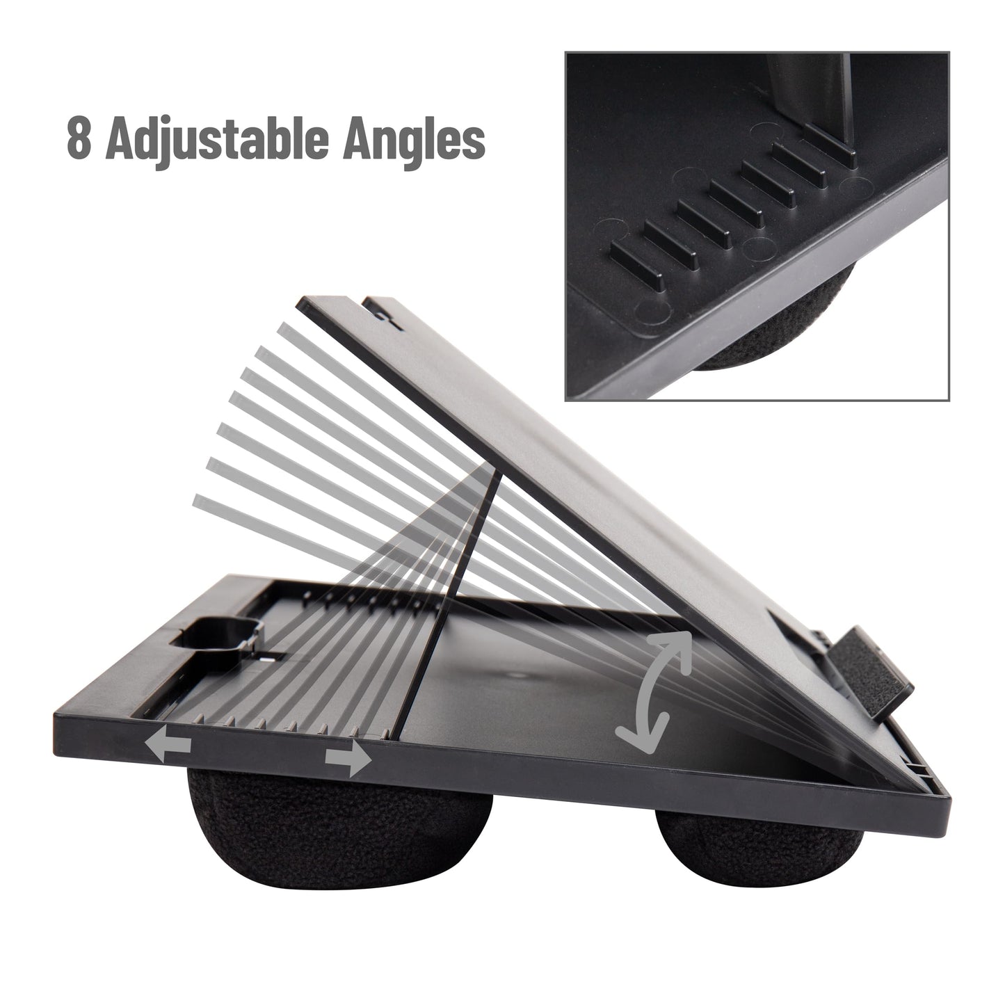 Mind Reader Lap Desk Laptop Stand, Bed Tray, Collapsible, Cushion, Portable, Dorm, Plastic, Black