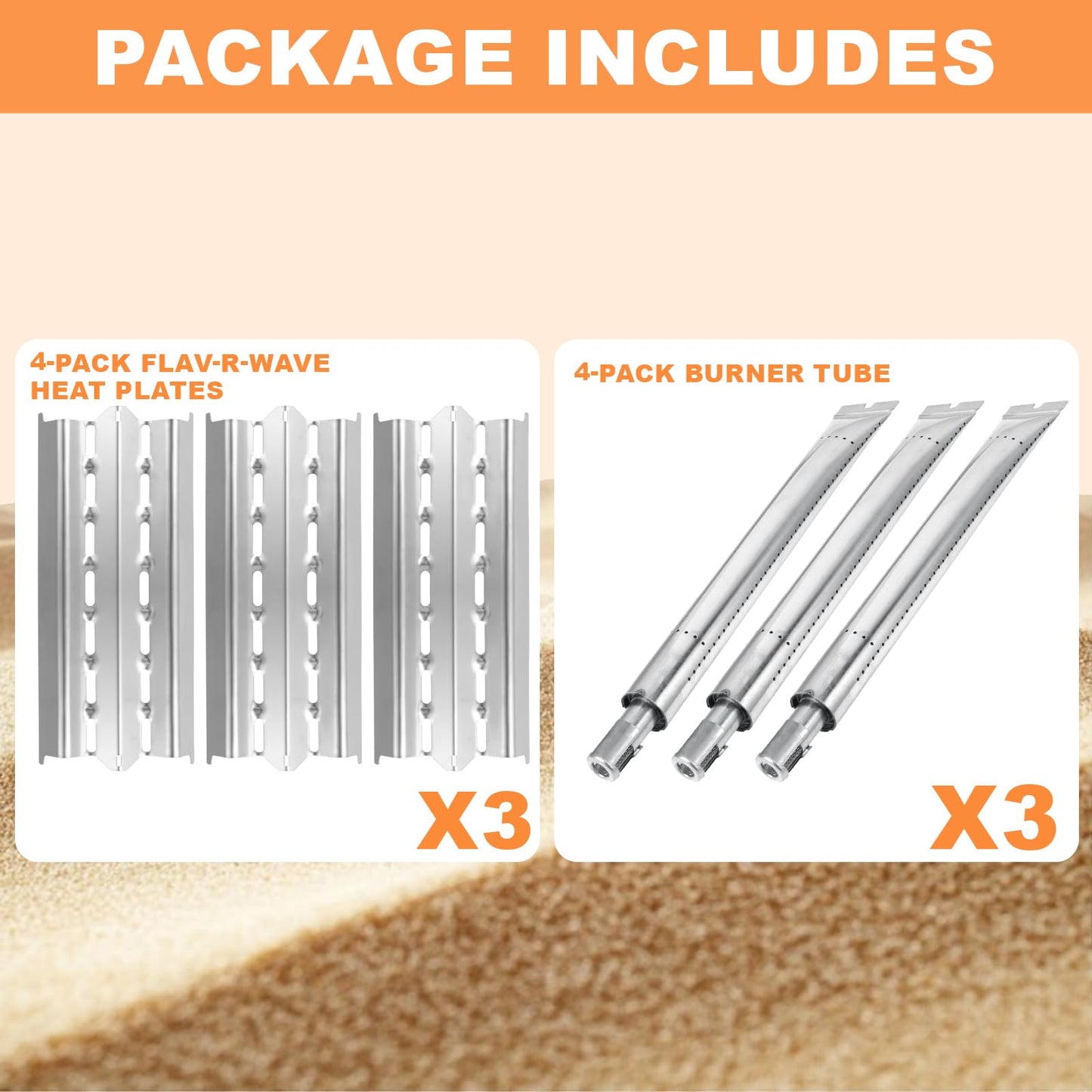 PETKAO Replacement Parts for Broil King Signet 20, Signet 90, 9865-54, 9868-54,Broil King Flav-R-Wave BBQ Parts Heat Shields & Grill Burner for Broil King BBQ Accessories, Broil-Mate, Sterling