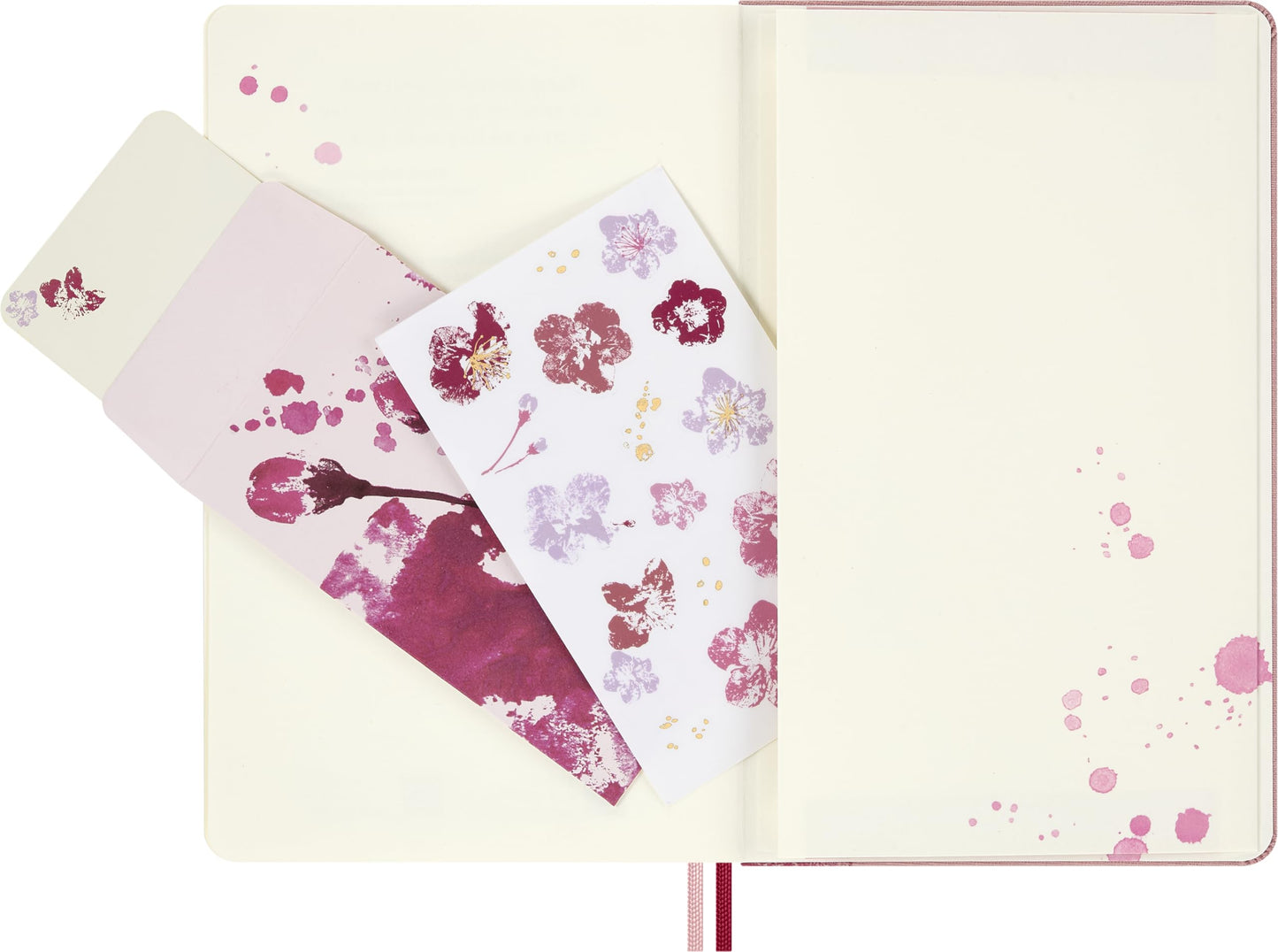 Moleskine Limited Edition Sakura 2026 Blossom Notebook, Hard Cover, Large (5" x 8.25") Plain/Blank, Pink with Gold Accents, 176 pages