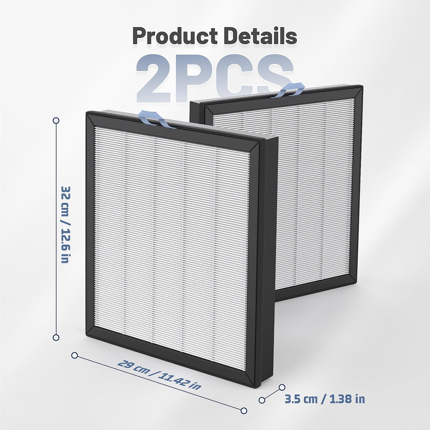 2 Pack Vital 100S Replacement Filter Compatible with LEVOIT Vital 100S Air Purifier, Air Purifier Filter 3-in-1 HEPA & Activated Carbon, Filter Replacement Vital 100S-RF, White