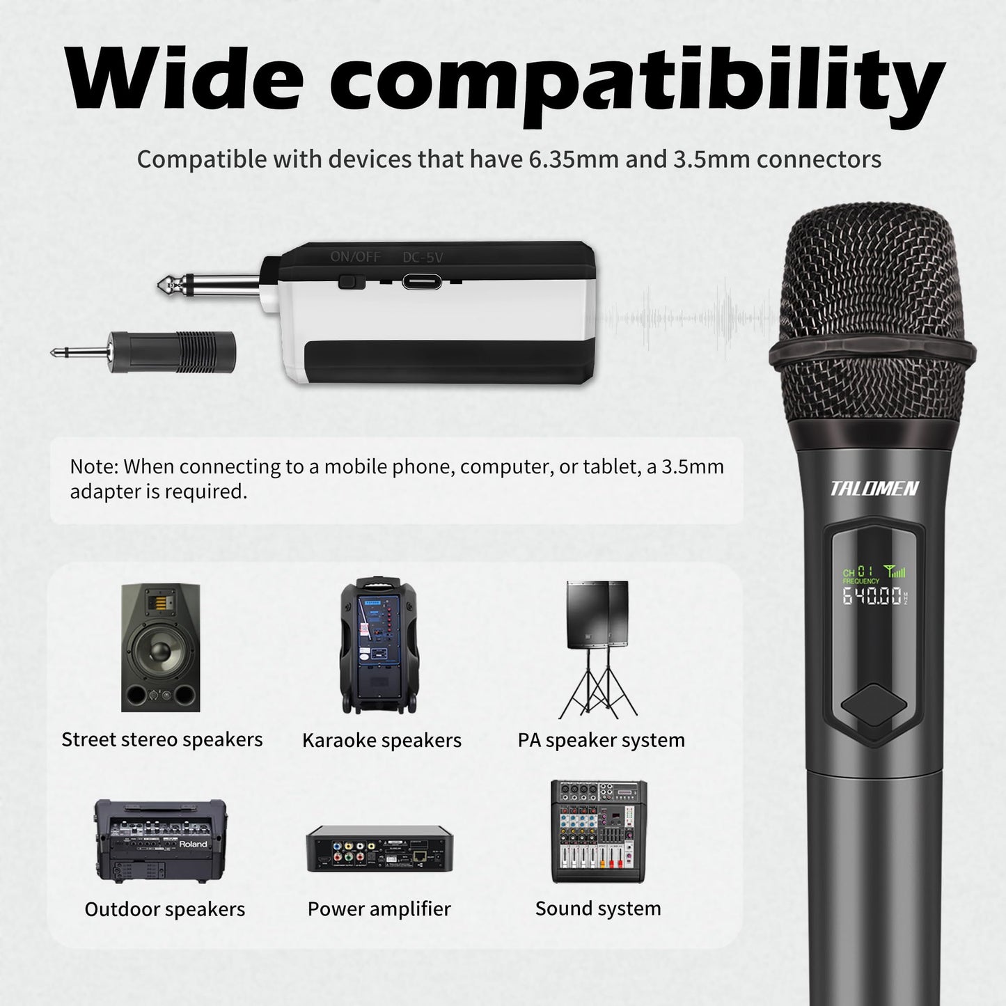 Talomen Wireless Microphones, Rechargeable Dual Handhled Microphone with Long-Distance Receiver,Easy Setup,Plug and Play for Karaoke Singing, Speech, Wedding, Karaoke Singing, Church, PA System,K60-2