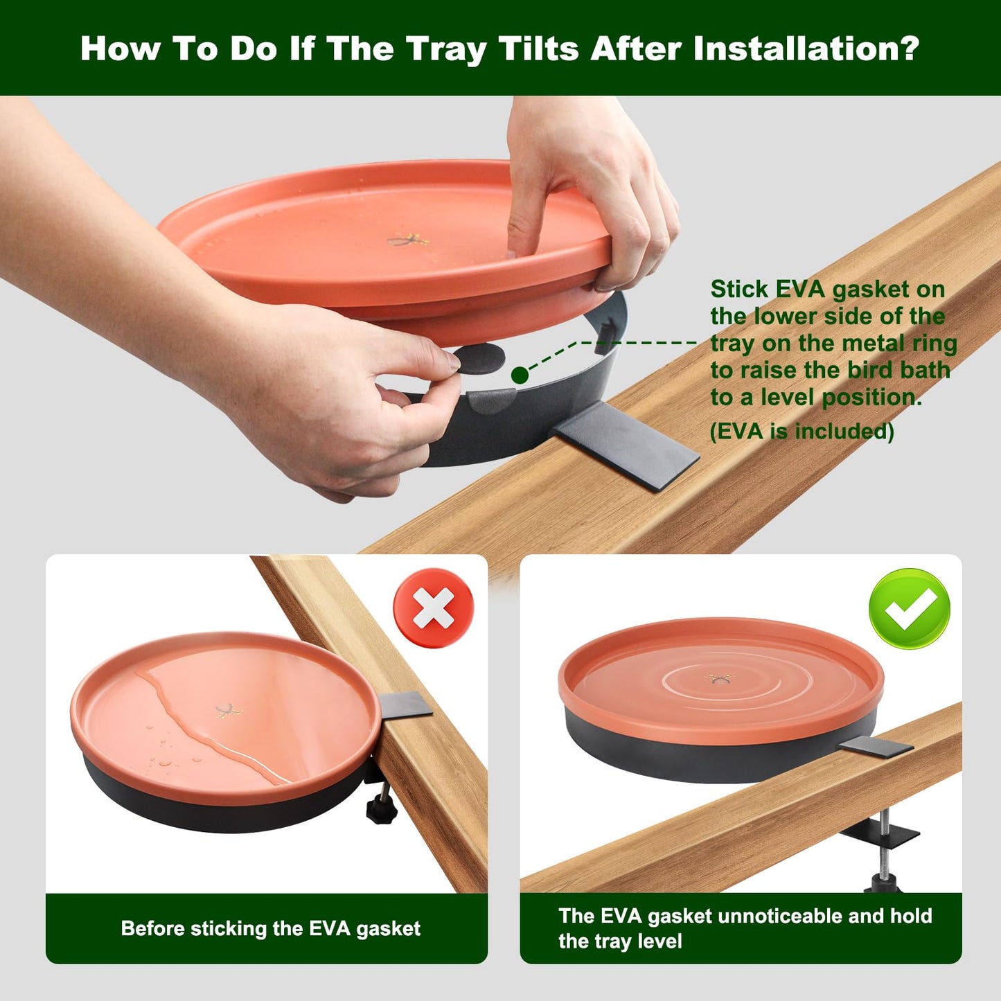 GESAIL Heated Bird Bath for Outdoors for Winter, 3 Easy Ways to Mount Detachable Bird Bath Bowl, 75W Heated Bird Baths with Thermostatically Controlled for Garden Yard Patio Lawn, Terracotta