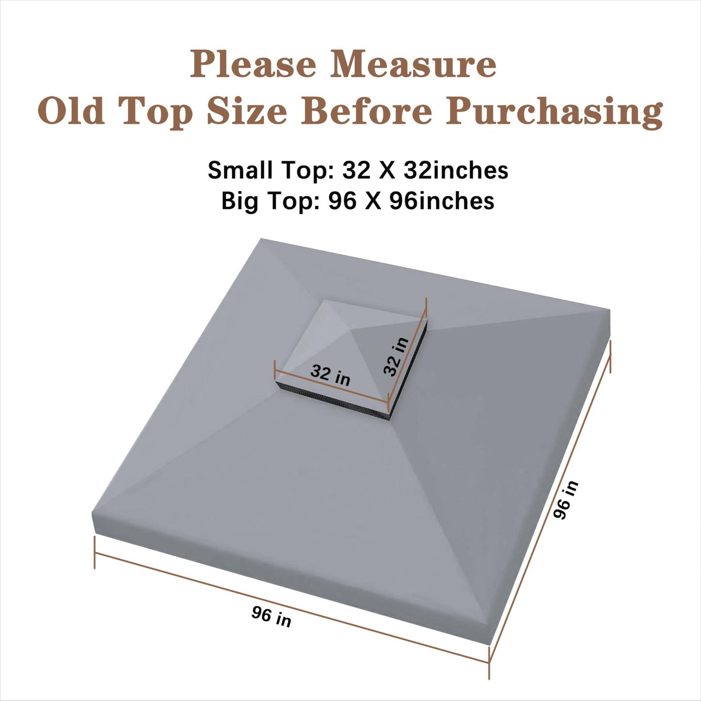 SCOCANOPY 8'x8' Gazebo Top Canopy Replacement Cover Compatible with Canadian Tire Crawford Gazebo, #088-1067-8,Gray