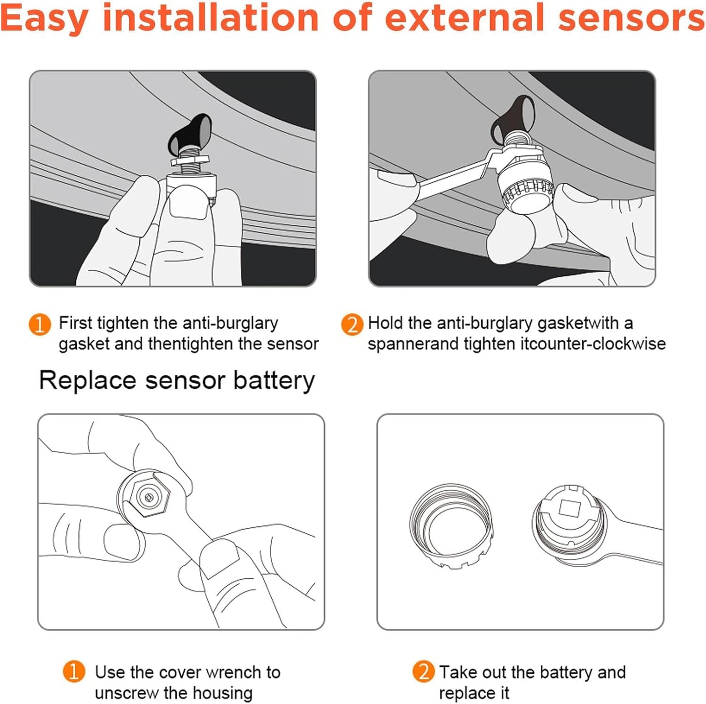 OBEST Motorcycle Tire Pressure Monitoring System, Tire Pressure and Temperature Alarm, Motorcycle TPMS with 2 External Sensors, Support iOS and Android