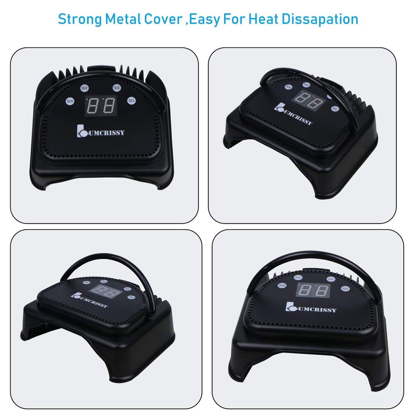 64W LED Nail Dryer-Lumcrissy Professional Quikly Dry LED Nail Curing Lamp for UV LED Gel Nail Polish nail tool Salon Tool With Lifting Handle Touch Sensor LCD Screen With a Nail Nipper(Black)