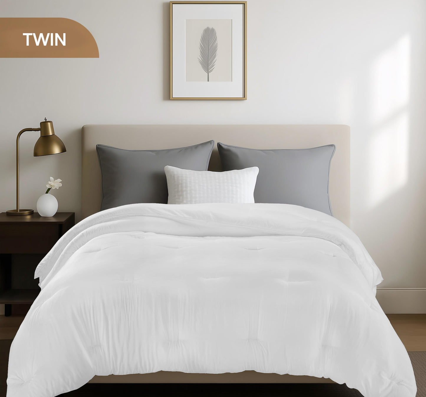 Utopia Bedding Comforters Twin Size, All Season Duvet Insert, Down Alternative Twin Comforter with Corner Tabs, Machine Washable Bed Comforter 64 x 88 Inches (White)