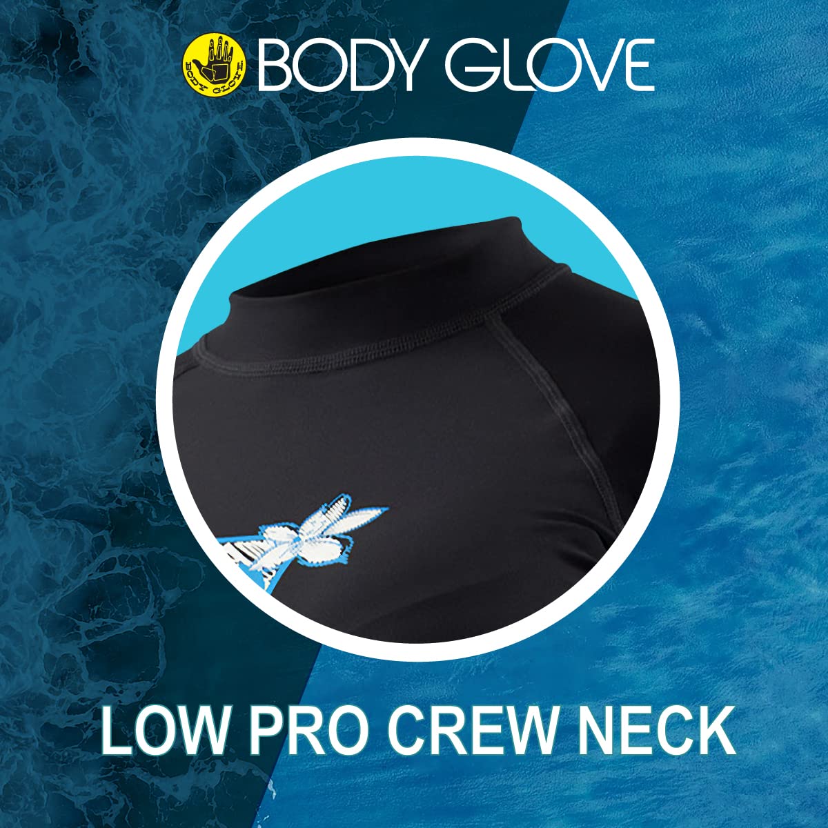 Body Glove Women's Basic Fitted Short Sleeve Rash Guard Tops, Black, Small