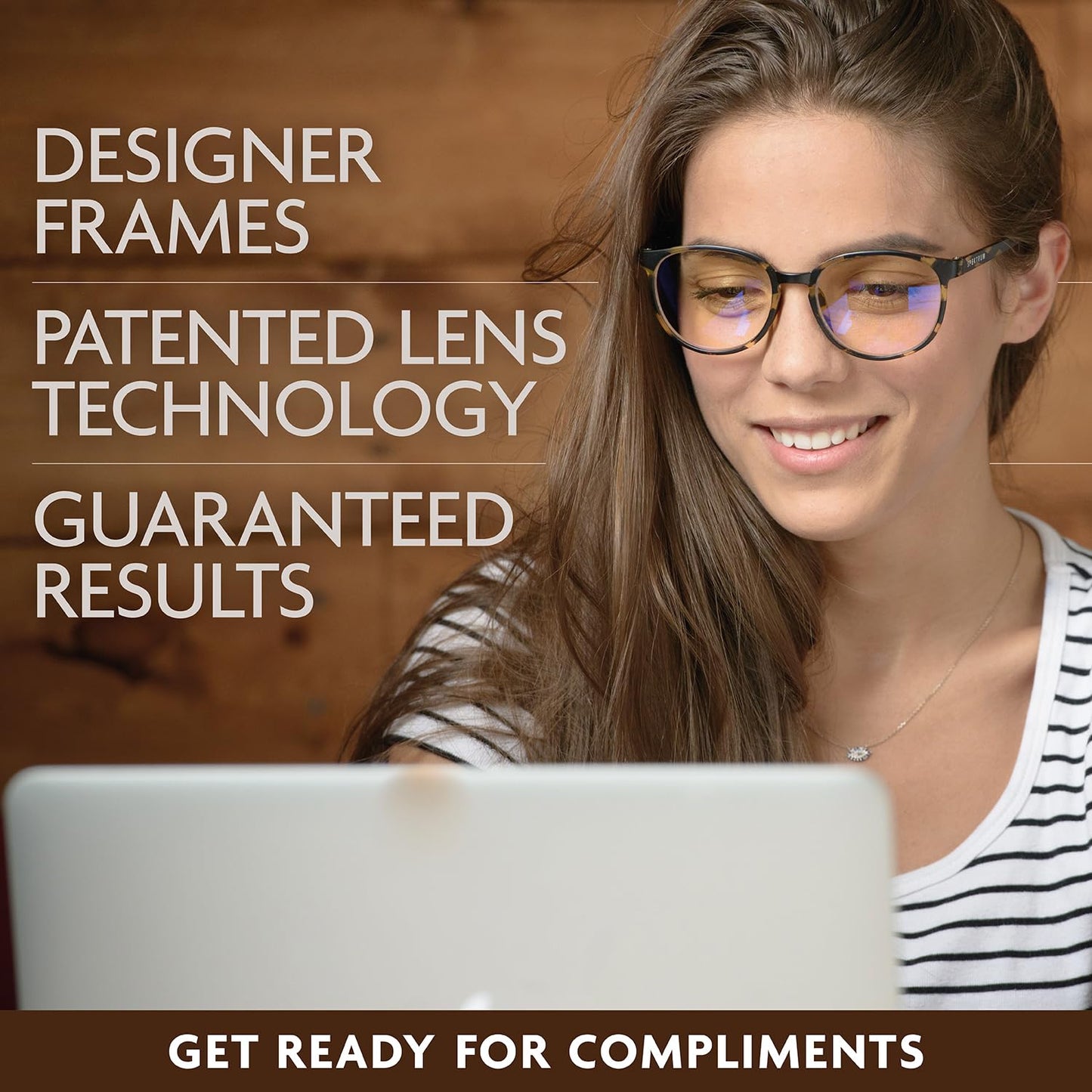 PROSPEK Blue light Readers For Women, ARTIST (+0.5 Magnification) - High Optical Quality Clear Lenses