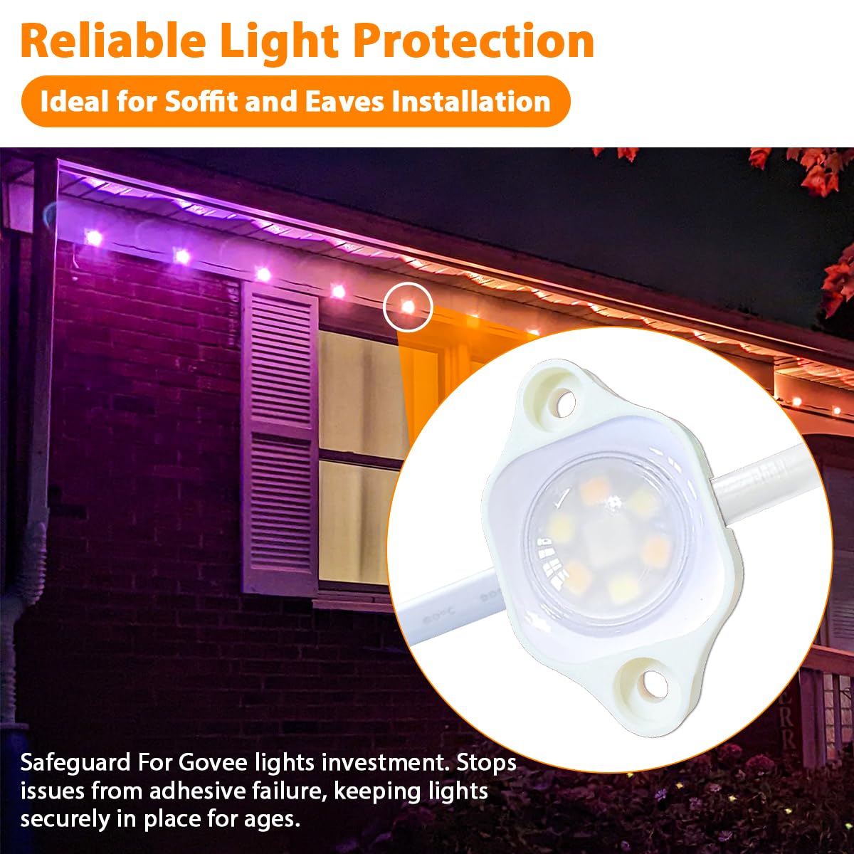 for Govee 100FT Pro (Model H706 ONLY) | 60-Pack Permanent Light Mounting Brackets | Screws NOT Included (Specs Provided) | Ideal for Soffit/Eaves