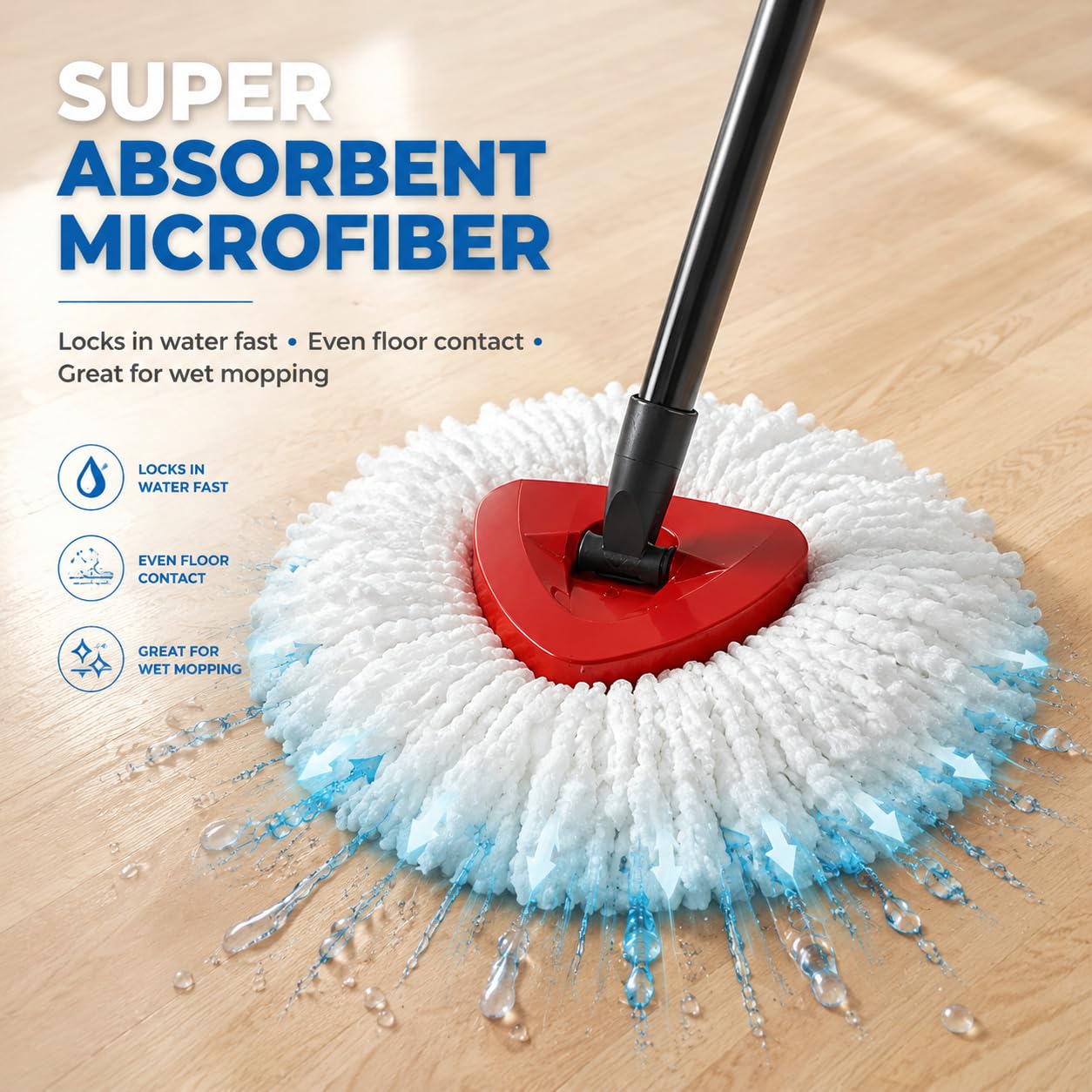 Bibikulala 12 Pack Spin Mop Head Refills Compatible with Vileda Mop Head 1-Tank System, Mop Heads Replacement for for Wet Mopping & Dry Dusting, Machine Washable
