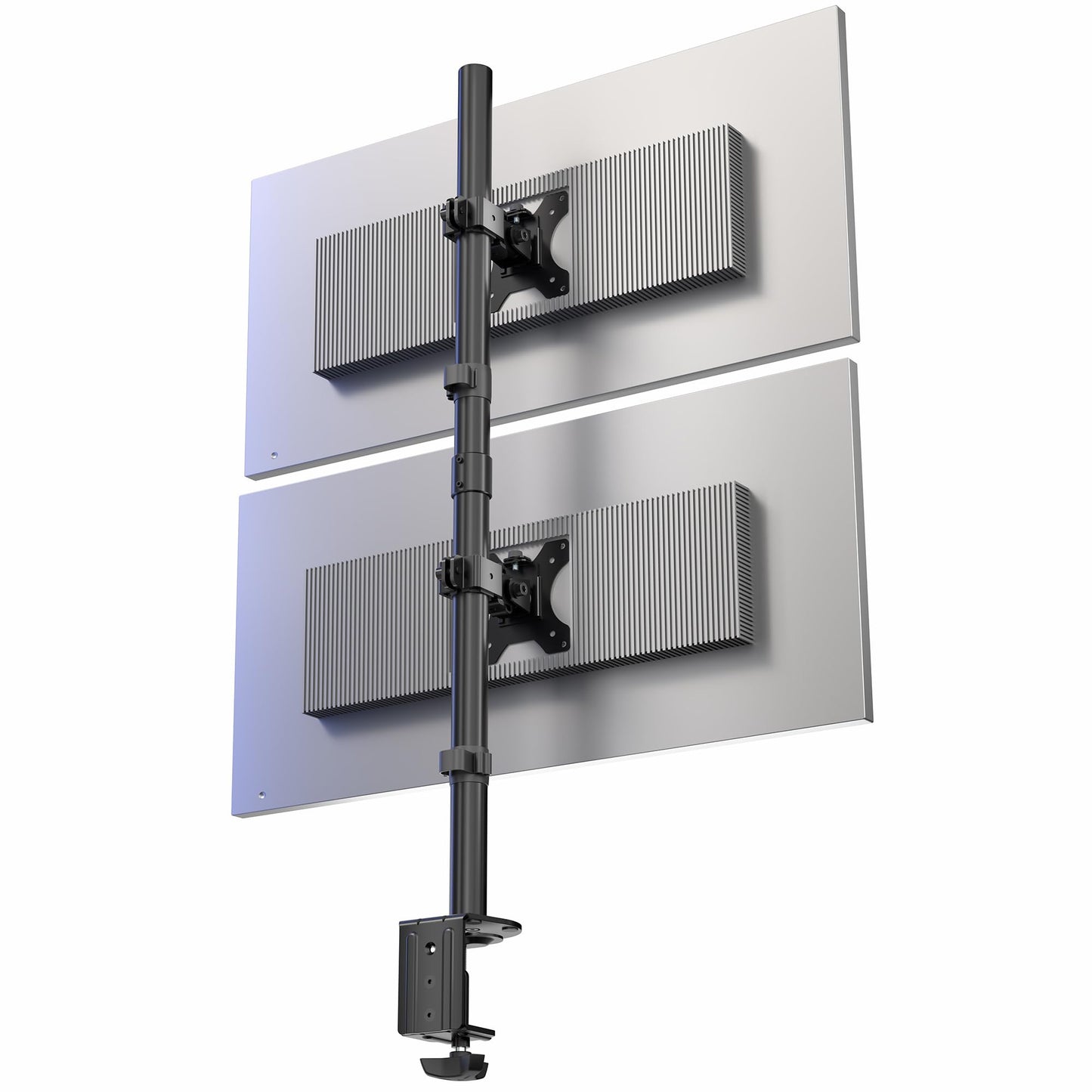 VIVO Dual Vertically Stacked Monitor Desk Mount, Extra Tall Adjustable Stand for 2 Ultrawides up to 34 inches, 22 lbs Capacity, Black, STAND-V002T