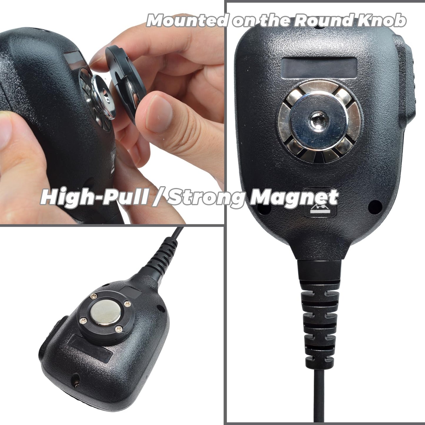TWAYRDIO Magnetic Radio Mic Holder 2-Pack, Mobile Microphone Magnet Mount, CB Mic Hanger, for Motorola Kenwood Mics, Mounting Solutions for Car Truck Dash Board
