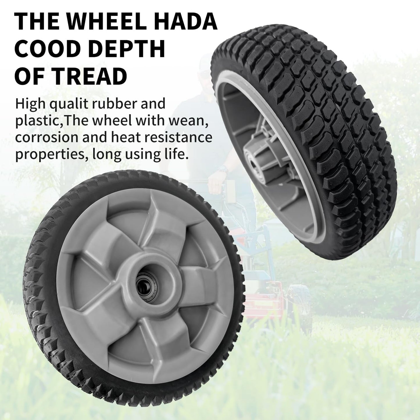 Replacement 8" Front Wheel Assembly for Toro 125-2510, Compatible with TimeMaster 30in Mowers 20199, 20200, 20975-20978, 21199-21200, 2 Pack