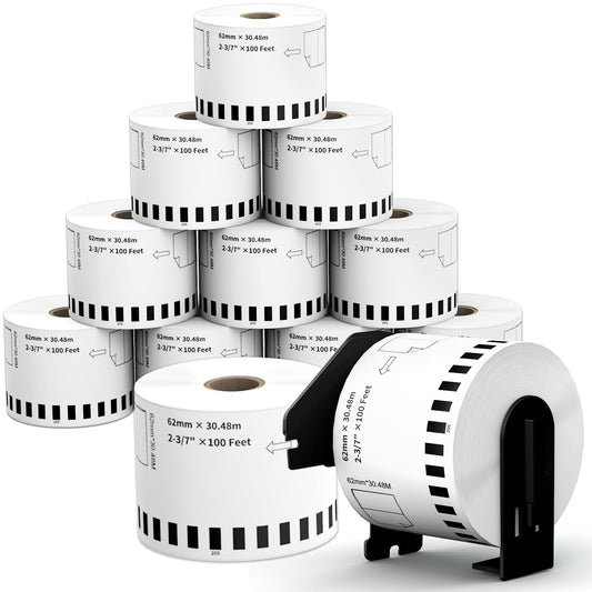 12 Rolls Replace Brother Continuous Labels DK-2205 (2.4" X 100') Compatible with QL-800 QL-820 QL-810 QL-1110 and Other All Brother QL Label Printer, Suitable for Address Labels Barcode Labels