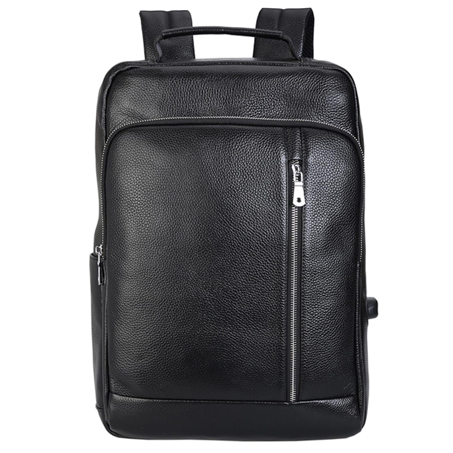 TIDING Leather Business Backpack for Men Women 15.6 Inch Laptop Work Bag College Casual Office Daypack with USB Charging Port