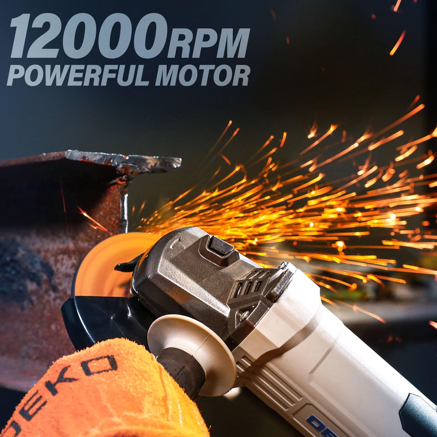 Angle Grinder Electric Power Tool: DEKOPRO 4-1/2 Inch 7.5-Amp Hand Corded Angle Grinder Power Grinders Tools with Grinding and Cutting Wheel, Disc for Metal, Wood, Hard Case