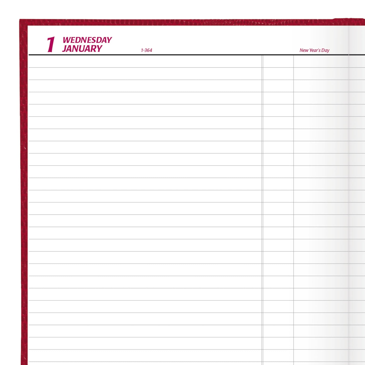 Brownline® 2025 Traditional Daily Planner, Untimed Journal, 12 Months, January to December, Perfect Binding, 10" x 7.875", Bright Red (C550.RED-25)