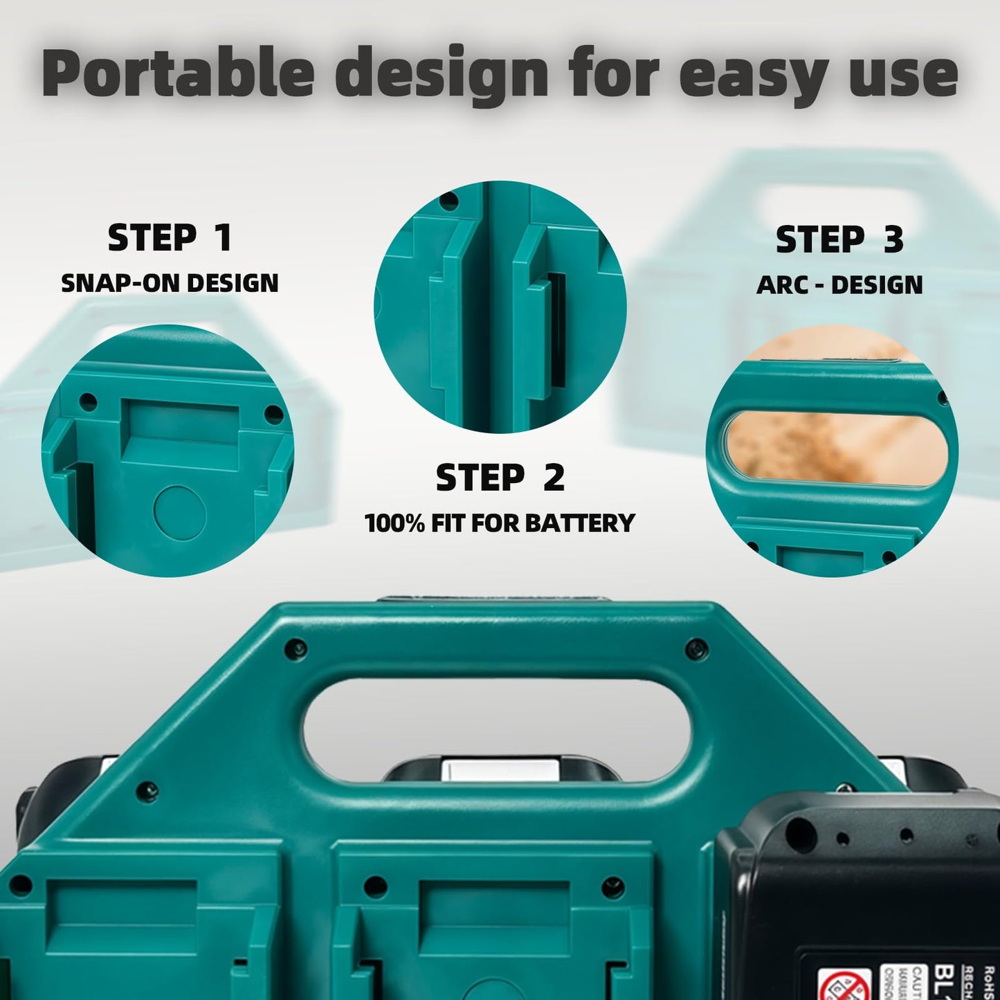 6-Slot Battery Holder for Makita 14V&18V LXT Batteries - Rugged & Portable Storage Case, Compact Organizer for Tool Boxes & Bags, Quick Access, Ideal for Transport & Job Sites