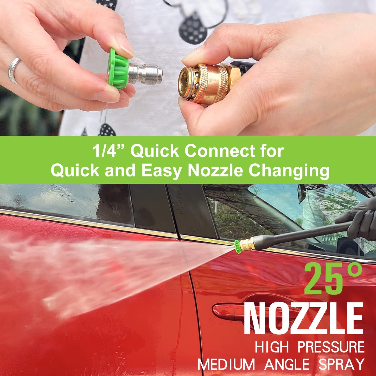 Bear Force High Pressure Water Spray Gun Wand Jet Nozzle Tips, Power Washer Water Gun Compatible with Some of Greenworks Karcher Ryobi Homelite Electric Pressure Washer Max 1900 PSI