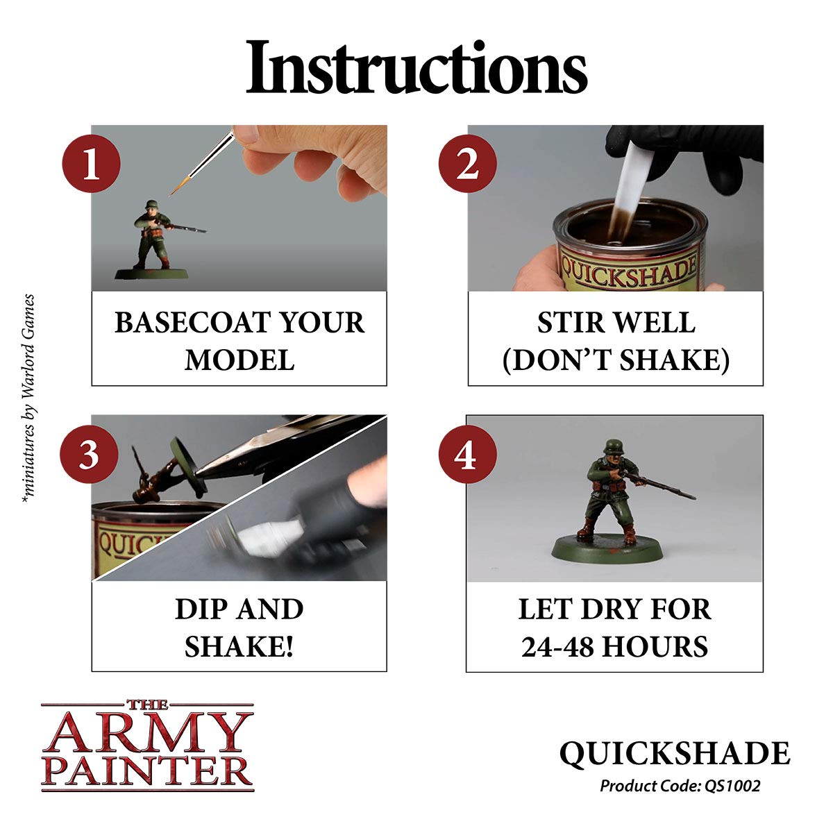 The Army Painter Quickshade Miniature Varnish for Miniature Painting, Strong Tone Model Paint Quickshade Varnish, Pot/Can, (250 ml), Approximately 8.45 oz