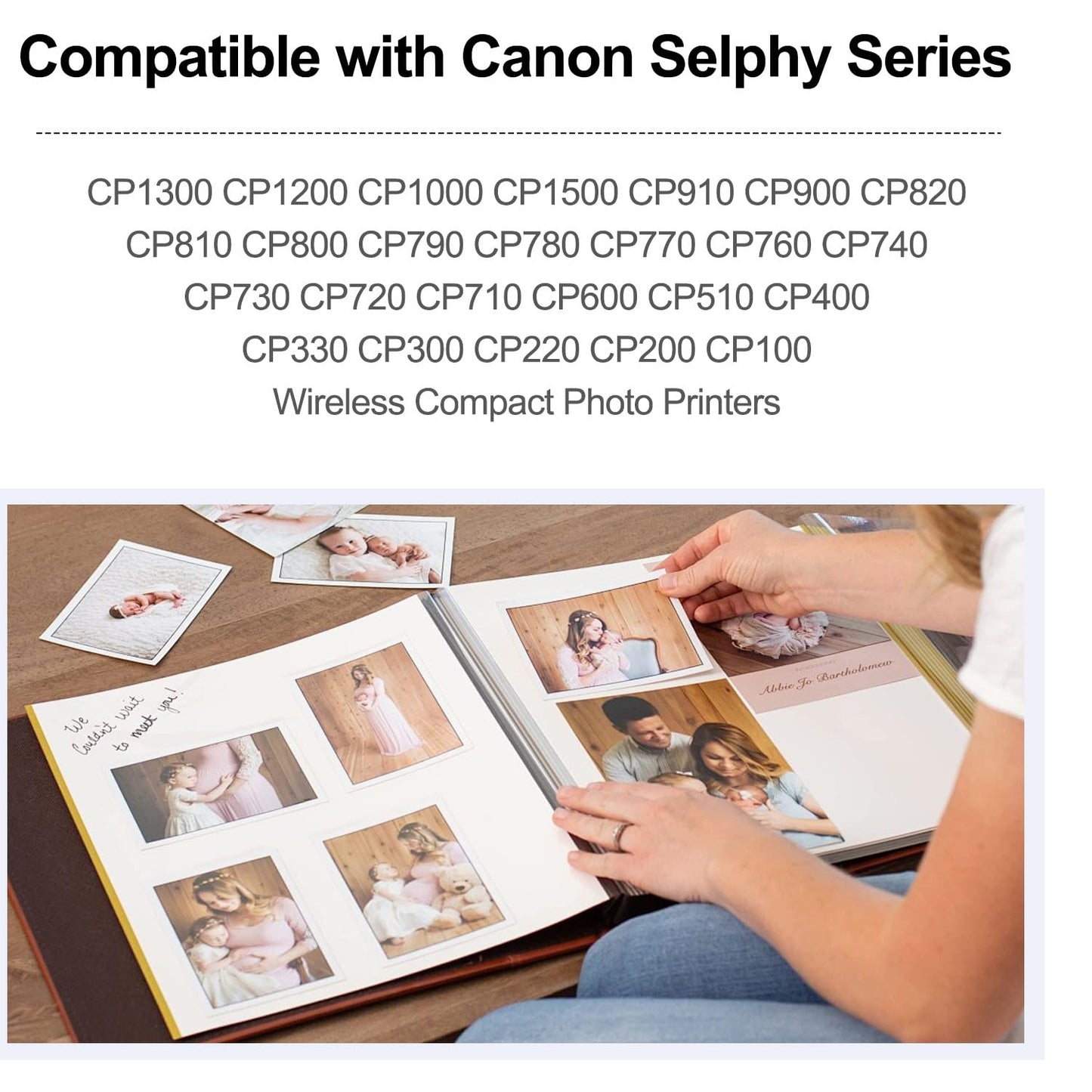 Compatible for Canon Selphy CP1300 Paper and Ink-KP108IN 3 Color Ink Cartridges & 108 Sheets 4x6 Photo Paper for Selphy CP1300, CP1200, CP1500, CP910, CP900, CP760, CP770, CP780 CP800 Printer