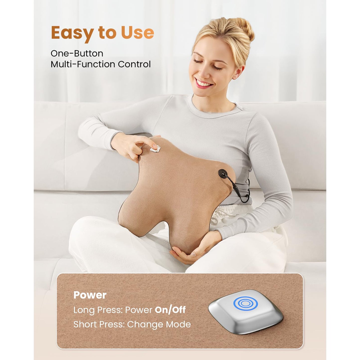 BOB AND BRAD Back Massager with Heat, Neck Massager orange