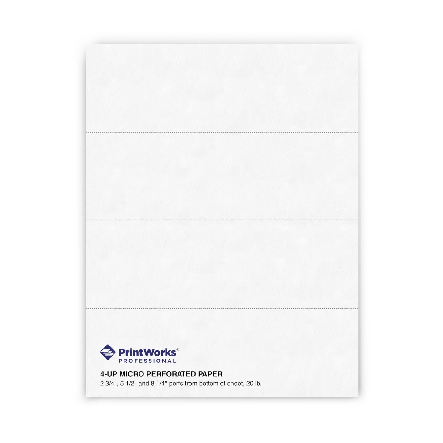 PrintWorks Professional 4 Part Perforated Paper 8.5” x 11” - Perfect for W-2, 1099, & Statement Use - Made in The USA - 500 Sheets - 20 lb - Printer Compatible - White (04298)