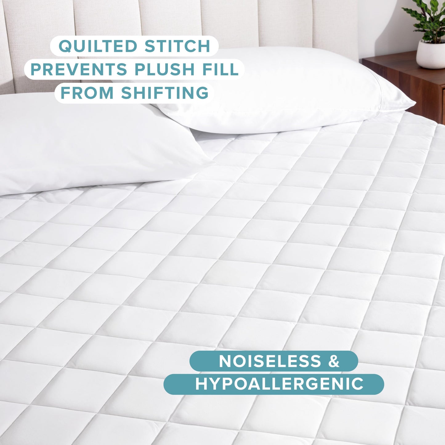 Bare Home Quilted Fitted Mattress Pad - Cooling Mattress Topper - Hypoallergenic Down Alternative Fiberfill - Stretch-to-Fit (Twin XL)