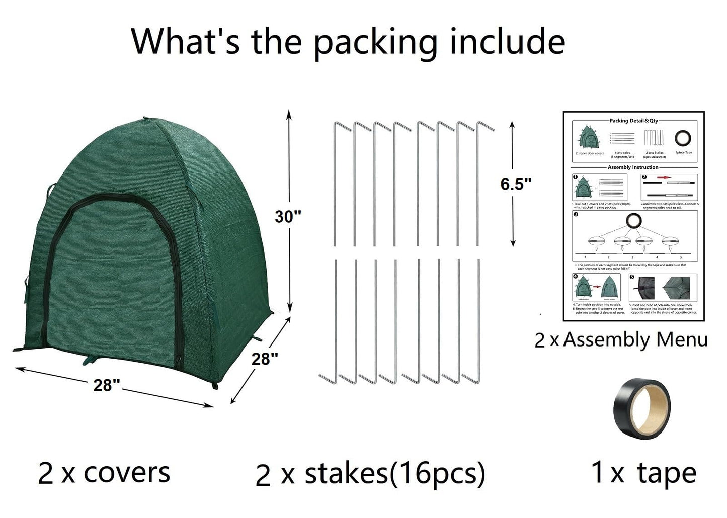 YAMYGA Winter Plant Covers for Snow and Ice Protection Shrub Cover Freeze Protection Plant Tent Protect Outdoor Plant and Potted Plant from Snow Frost Sun and Animal with Zipper Door 28*28*30 (2Packs)