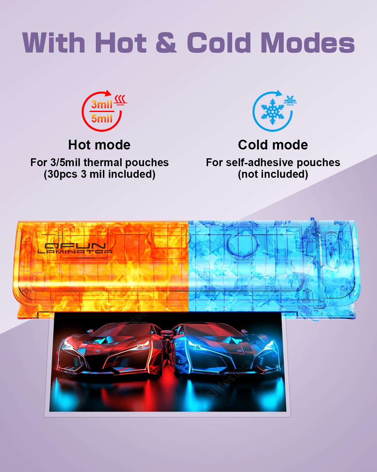 Laminator Machine with 30 Laminating Sheets, A3/A4/A5/A6 Laminating Machine 60s Warm-Up for Teacher Personal, 9 in 1 Cold Thermal Laminator No Jam, 13 Inch Laminate Machine for Home School Use