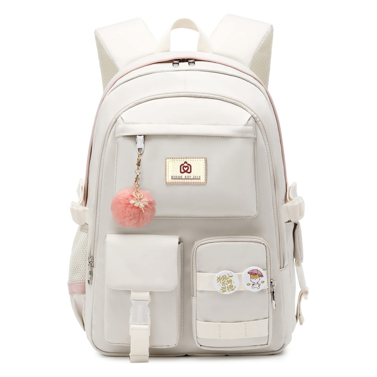 Laptop Backpacks 15.6 Inch School Bags College Backpack Anti Theft Travel Daypack Large Bookbags for Teens Girls Women (Off-white)