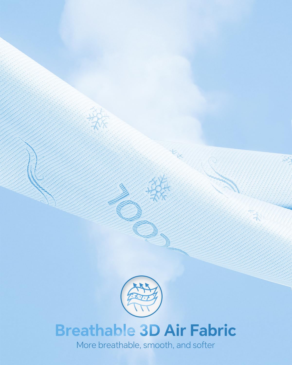 Kmall Premium Cooling Queen Size Mattress Protector - 100% Waterproof & Breathable Cool 3D Air Fabric Bed Mattress Cover, Soft Noiseless Mattress Pad for 8"-21" Deep Pocket, Machine Washable (White)