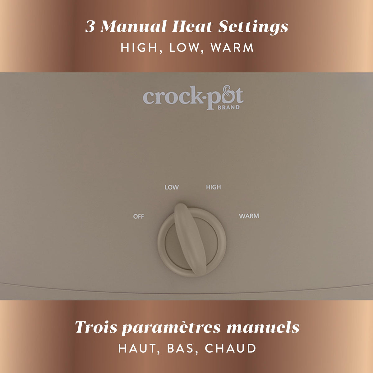 Crock-Pot Design Series 6-Quart Manual Slow Cooker, Alpaca Brown