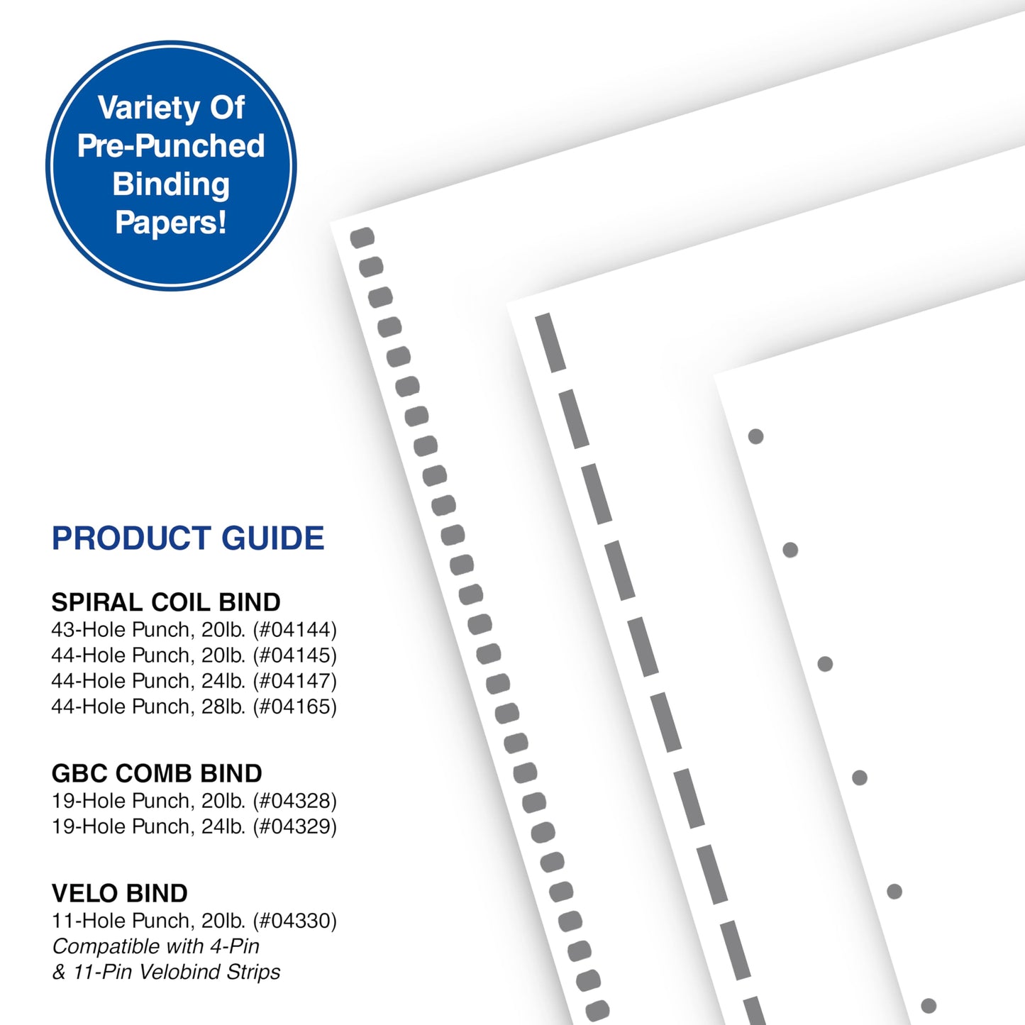 PrintWorks Professional Prepunched Paper, 8.5 x 11, 24 lb, 44-Hole Spiral Coil (4:1 Pitch) Binding Paper, 500 Sheets, White (04147)