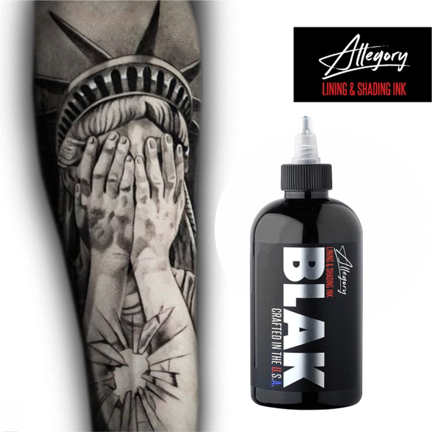 Allegory Premium Lining & Shading Tattoo Ink Black (8 oz)