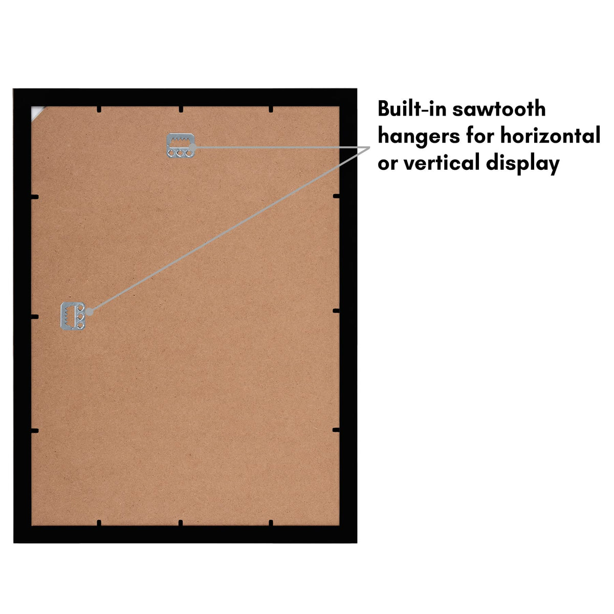 Americanflat 12x16 Black Picture Frame - Display Pictures 8x12 with Mat - Display Pictures 12x16 without Mat - Glass Front - Hanging Hardware Included