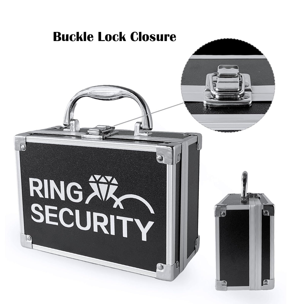 COSLANLEE Ring Security Wedding Ring Bearer Box With Rings Holder Pad, 7PCS Ring Security Box Ring Bearer Proposal Gifts Set with Boys Glasses, Earpiece, Badge, Bow Tie, Mission Card for Ceremony